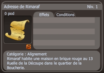 Adresse de Rimaraf dofus