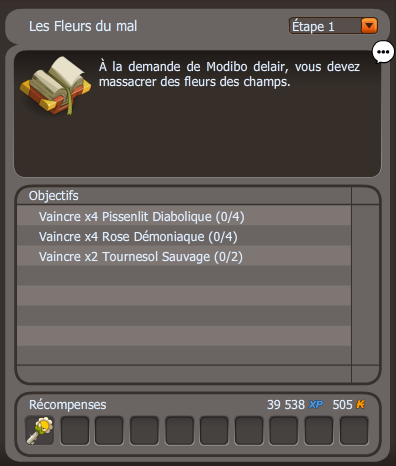 quete Les Fleurs du mal dofus