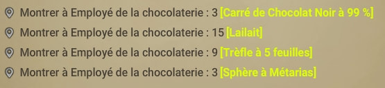 quête Jouer au chocolatier