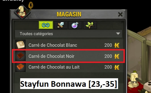 quête Jouer au chocolatier dofus