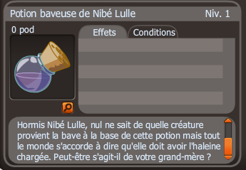 potion baveuse de nibé lulle