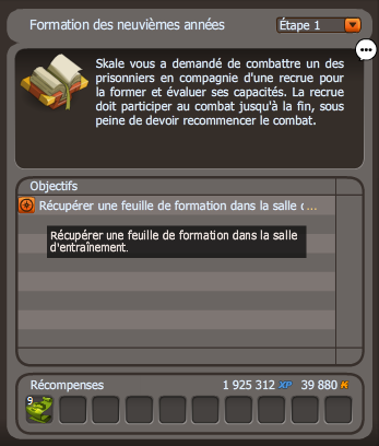 quete Formation des neuvièmes années dofus