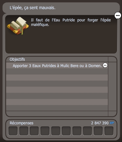 quête L'épée ça sent mauvais dofus