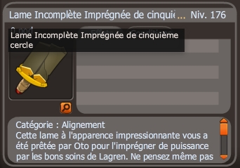 lame incomplète imprégnée de cinquième cercle