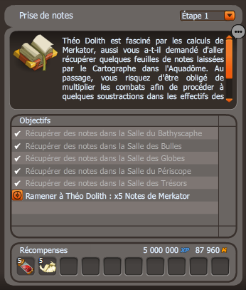 Prise de notes dofus