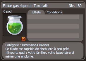 fluide gastrique du toxoliath