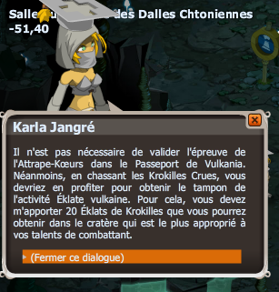 quete Eklate vulkaine pour touriste/amateur/spécialiste/expert dofus