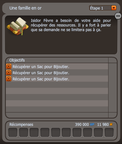 quete Une famille en or dofus