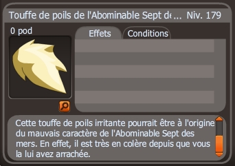 touffe de poils de l'aboinable sept des mers