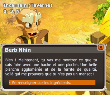 quête La hache et la pioche dofus