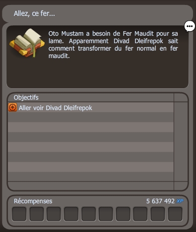 quête Allez ce fer dofus