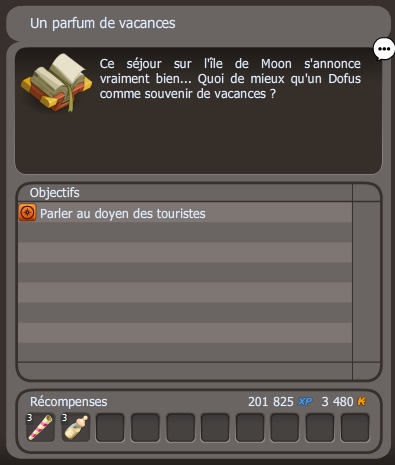 quête Un parfum de vacances dofus