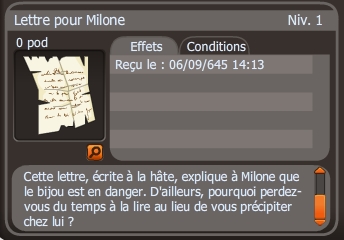 lettre pour milone