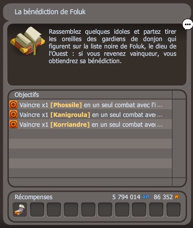 quete La bénédiction de Foluk dofus