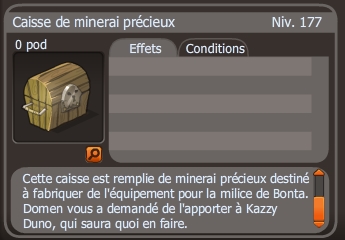 caisse de minerai précieux