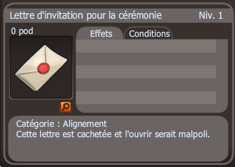Lettre d'invitation pour la cérémonie dofus