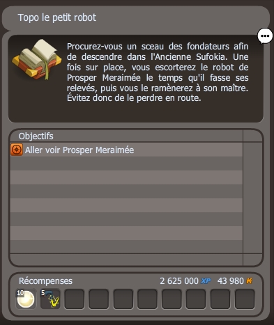 quête Topo le petit robot dofus