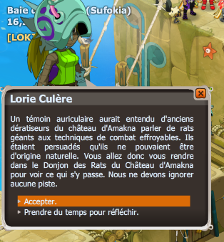 quête Tour de rein dofus