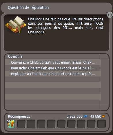 quête Question de réputation dofus