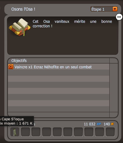 quete Oser défier un Osa dofus