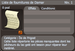 liste de fourniture de Damar