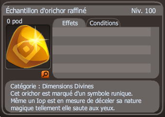 échantillon d'orichor raffiné