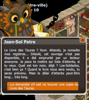 livre des taures dofus - quete le livre des taures