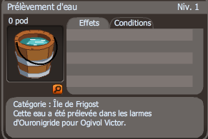 prélèvement d'eau dofus