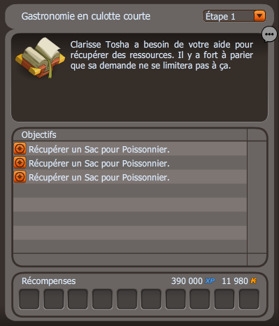 quete Gastronomie en Culotte Courte dofus