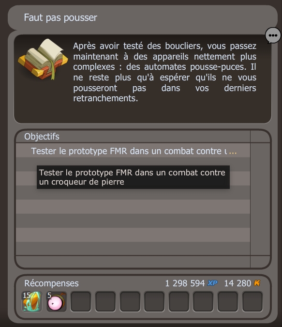 quête Faut pas pousser dofus