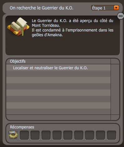 quete On recherche le Guerrier du K.O dofus