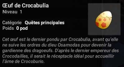 quête L'oeuf de Crocabulia