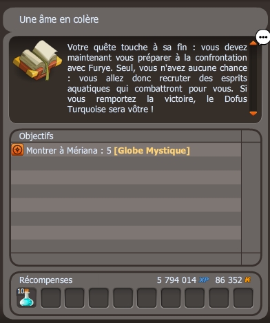 quête Une âme en colère dofus