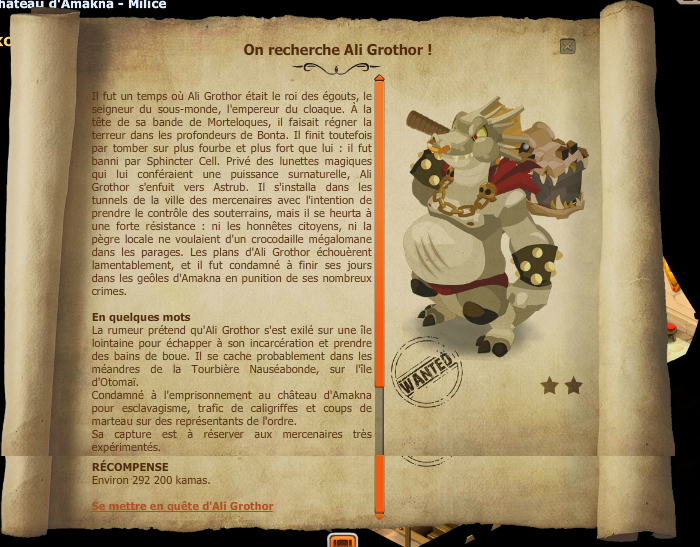 On recherche Ali Grothor dofus