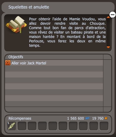 quête Squelettes et amulettes dofus