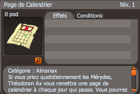 page de calendrier