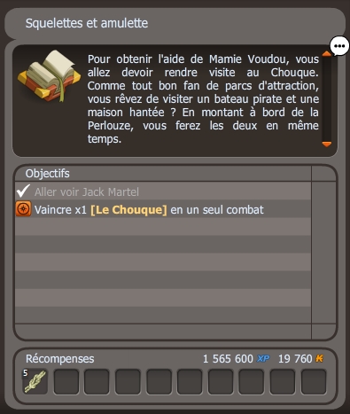 quête Squelettes et amulettes dofus