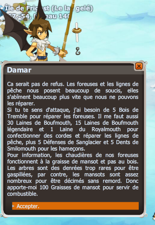 quête Pêche en eaux gelées dofus