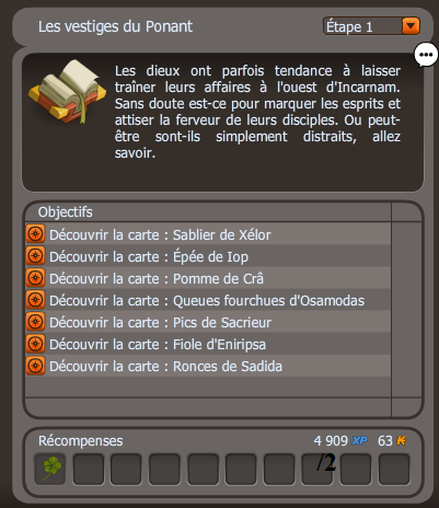 quête Les vestiges du Ponant dofus