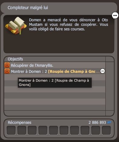 quête Comploteur malgré lui dofus