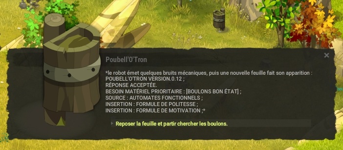 quête La mécanique du corps dofus