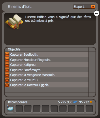 quete Ennemis d'état dofus