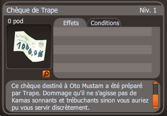 chèque de trape