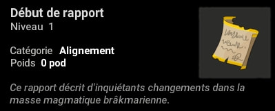 début de rapport dofus