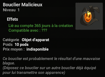 bouclier malicieux Halouine dofus