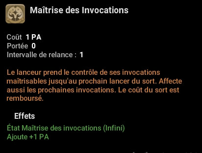 Obtenir le sort Maîtrise des Invocations dofus