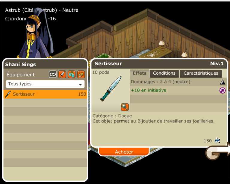 Métier Bijoutier de 1 à 100 Guide Dofus Rétro (1.29)